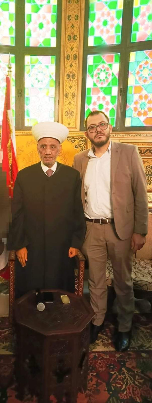د. إبراهيم علايلي سفير السلامة البيئية يهنئ سماحة مفتي الجمهورية